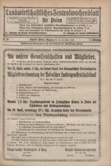 Landwirtschaftliches Zentralwochenblatt für Polen. Jg.5, Nr. 16 (18 April 1924)