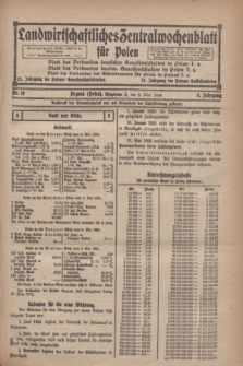 Landwirtschaftliches Zentralwochenblatt für Polen. Jg.5, Nr. 19 (9 Mai 1924)