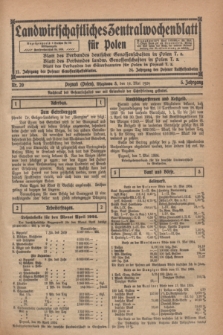Landwirtschaftliches Zentralwochenblatt für Polen. Jg.5, Nr. 20 (16 Mai 1924)