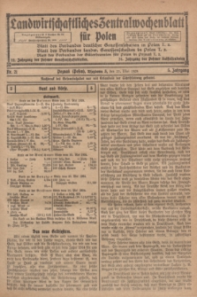 Landwirtschaftliches Zentralwochenblatt für Polen. Jg.5, Nr. 21 (25 Mai 1924)