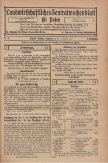 Landwirtschaftliches Zentralwochenblatt für Polen. Jg.5, Nr. 31 (1 August 1924)