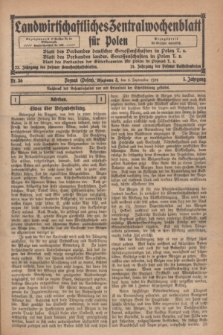 Landwirtschaftliches Zentralwochenblatt für Polen. Jg.5, Nr. 36 (5 September 1924)