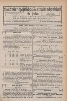 Landwirtschaftliches Zentralwochenblatt für Polen. Jg.5, Nr. 39 (11 Oktober 1924)