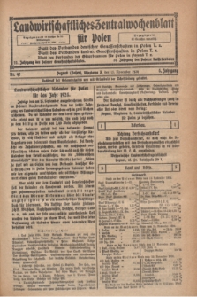 Landwirtschaftliches Zentralwochenblatt für Polen. Jg.5, Nr. 42 (15 November 1924)