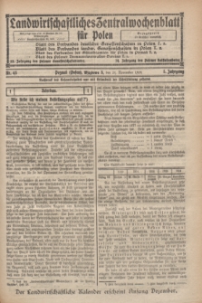 Landwirtschaftliches Zentralwochenblatt für Polen. Jg.5, Nr. 43 (21 November 1924)