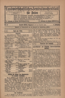 Landwirtschaftliches Zentralwochenblatt für Polen. Jg.5, Nr. 47 (19 Dezember 1924)