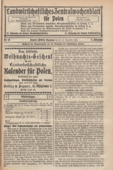 Landwirtschaftliches Zentralwochenblatt für Polen. Jg.5, Nr. 48 (22 Dezember 1924)