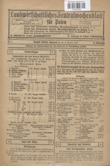 Landwirtschaftliches Zentralwochenblatt für Polen. Jg.6, Nr. 1 (9 Januar 1925)