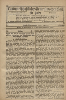 Landwirtschaftliches Zentralwochenblatt für Polen. Jg.6, Nr. 9 (6 März 1925)
