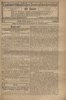 Landwirtschaftliches Zentralwochenblatt für Polen. Jg.6, Nr. 12 (26 März 1925)