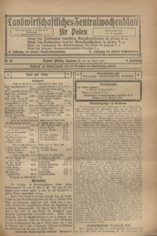 Landwirtschaftliches Zentralwochenblatt für Polen. Jg.6, Nr. 16 (24 April 1925)