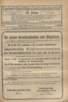 Landwirtschaftliches Zentralwochenblatt für Polen. Jg.6, Nr. 18 (8 Mai 1925)