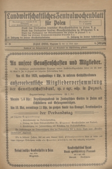 Landwirtschaftliches Zentralwochenblatt für Polen. Jg.6, Nr. 19 (15 Mai 1925)