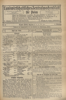Landwirtschaftliches Zentralwochenblatt für Polen. Jg.6, Nr. 21 (29 Mai 1925) + dod.