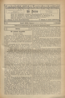 Landwirtschaftliches Zentralwochenblatt für Polen. Jg.6, Nr. 33 (21 August 1925)