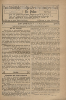 Landwirtschaftliches Zentralwochenblatt für Polen. Jg.6, Nr. 34 (28 August 1925)