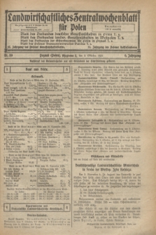Landwirtschaftliches Zentralwochenblatt für Polen. Jg.6, Nr. 39 (2 Oktober 1925)