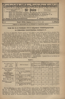 Landwirtschaftliches Zentralwochenblatt für Polen. Jg.6, Nr. 42 (23 Oktober 1925)