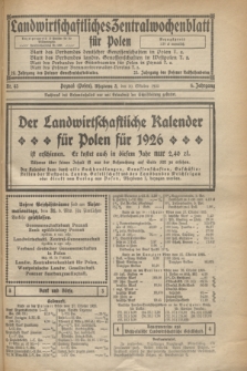 Landwirtschaftliches Zentralwochenblatt für Polen. Jg.6, Nr. 43 (30 Oktober 1925)