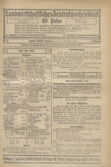 Landwirtschaftliches Zentralwochenblatt für Polen. Jg.6, Nr. 47 (27 November 1925)