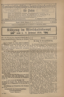Landwirtschaftliches Zentralwochenblatt für Polen. Jg.6, Nr. 49 (11 Dezember 1925)