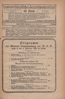 Landwirtschaftliches Zentralwochenblatt für Polen. Jg.7, Nr. 3 (22 Januar 1926)