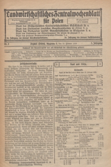 Landwirtschaftliches Zentralwochenblatt für Polen. Jg.7, Nr. 7 (19 Februar 1926)