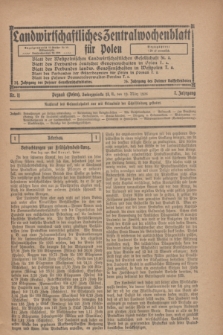 Landwirtschaftliches Zentralwochenblatt für Polen. Jg.7, Nr. 11 (19 März 1926)