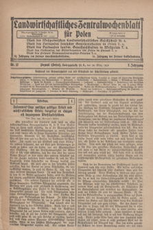 Landwirtschaftliches Zentralwochenblatt für Polen. Jg.7, Nr. 12 (26 März 1926)