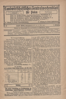 Landwirtschaftliches Zentralwochenblatt für Polen. Jg.7, Nr. 21 (28 Mai 1926)