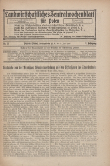 Landwirtschaftliches Zentralwochenblatt für Polen. Jg.7, Nr. 27 (9 Juli 1926) + dod.