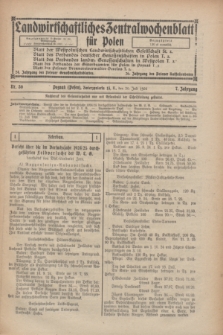 Landwirtschaftliches Zentralwochenblatt für Polen. Jg.7, Nr. 30 (30 Juli 1926)