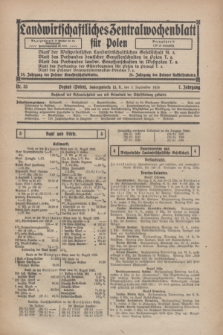 Landwirtschaftliches Zentralwochenblatt für Polen. Jg.7, Nr. 35 (3 September 1926)