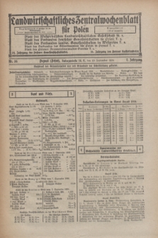 Landwirtschaftliches Zentralwochenblatt für Polen. Jg.7, Nr. 36 (10 September 1926)