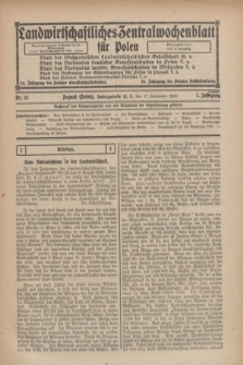 Landwirtschaftliches Zentralwochenblatt für Polen. Jg.7, Nr. 37 (17 September 1926)