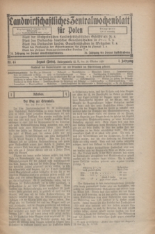 Landwirtschaftliches Zentralwochenblatt für Polen. Jg.7, Nr. 43 (29 Oktober 1926)