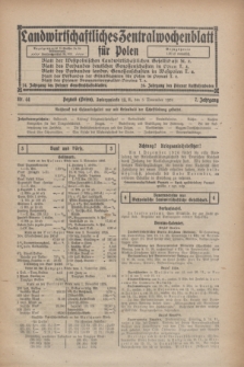 Landwirtschaftliches Zentralwochenblatt für Polen. Jg.7, Nr. 44 (5 November 1926)