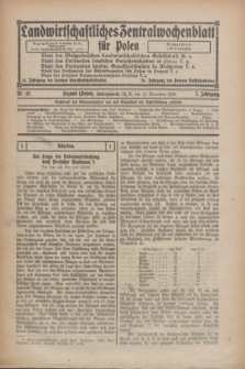 Landwirtschaftliches Zentralwochenblatt für Polen. Jg.7, Nr. 45 (12 November 1926)