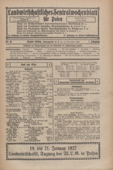 Landwirtschaftliches Zentralwochenblatt für Polen. Jg.7, Nr. 46 (19 November 1926)