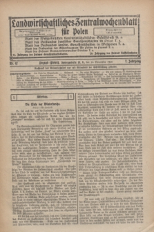 Landwirtschaftliches Zentralwochenblatt für Polen. Jg.7, Nr. 47 (26 November 1926)