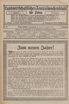 Landwirtschaftliches Zentralwochenblatt für Polen. Jg.7, Nr. 52 (31 Dezember 1926)