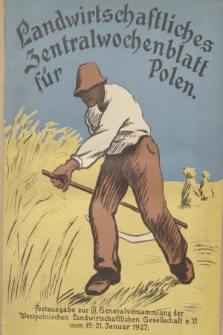 Landwirtschaftliches Zentralwochenblatt für Polen. Jg.8, Nr. 3 (21 Januar 1927) + wkładka