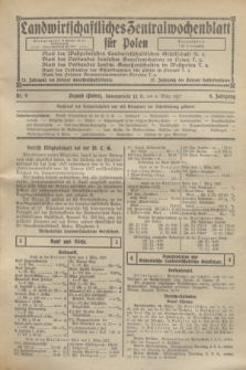Landwirtschaftliches Zentralwochenblatt für Polen. Jg.8, Nr. 9 (4 März 1927)