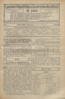 Landwirtschaftliches Zentralwochenblatt für Polen. Jg.8, Nr. 12 (25 März 1927) + dod.