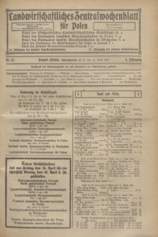Landwirtschaftliches Zentralwochenblatt für Polen. Jg.8, Nr. 15 (15 April 1927)