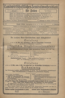 Landwirtschaftliches Zentralwochenblatt für Polen. Jg.8, Nr. 19 (13 Mai 1927)