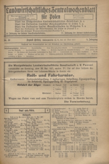 Landwirtschaftliches Zentralwochenblatt für Polen. Jg.8, Nr. 20 (20 Mai 1927)