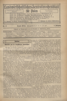 Landwirtschaftliches Zentralwochenblatt für Polen. Jg.8, Nr. 29 (22 Juli 1927)