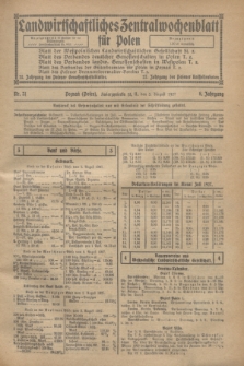 Landwirtschaftliches Zentralwochenblatt für Polen. Jg.8, Nr. 31 (5 August 1927)