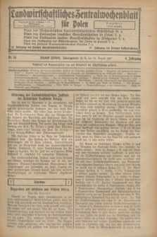 Landwirtschaftliches Zentralwochenblatt für Polen. Jg.8, Nr. 34 (26 August 1927)